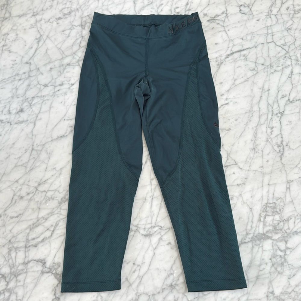 Nike Pro Leggings Hypercool Crop Sz S Emerald Green